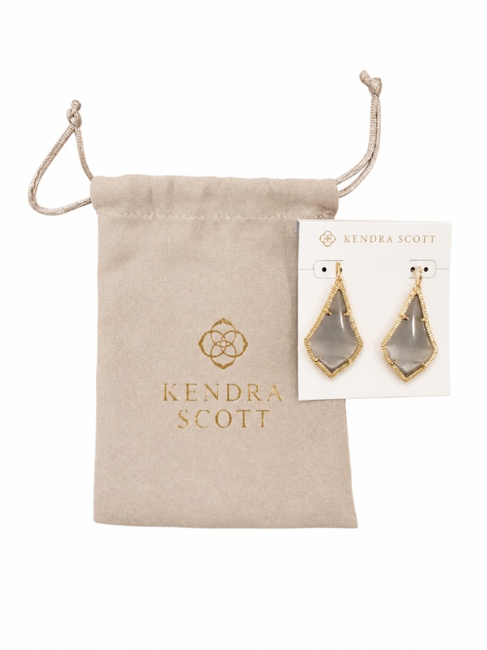 Kendra Scott Alex Drop Earrings Gold Gray – NWT $55